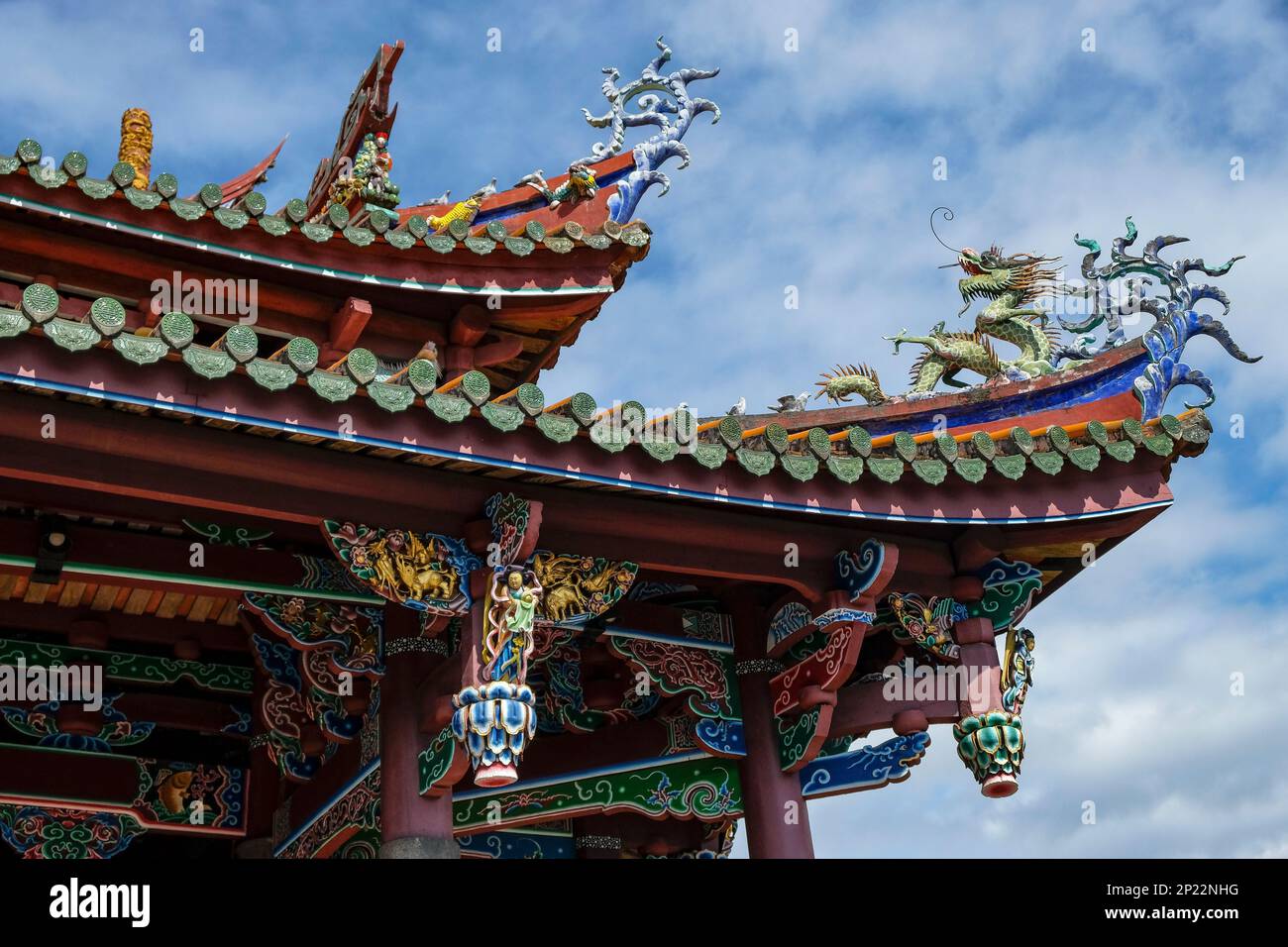 Taipei, Taiwan - 25. Januar 2023: Der Taipei-Konfuzius-Tempel ist ein konfuzianischer Tempel im Bezirk Datong, Taipei, Taiwan. Stockfoto