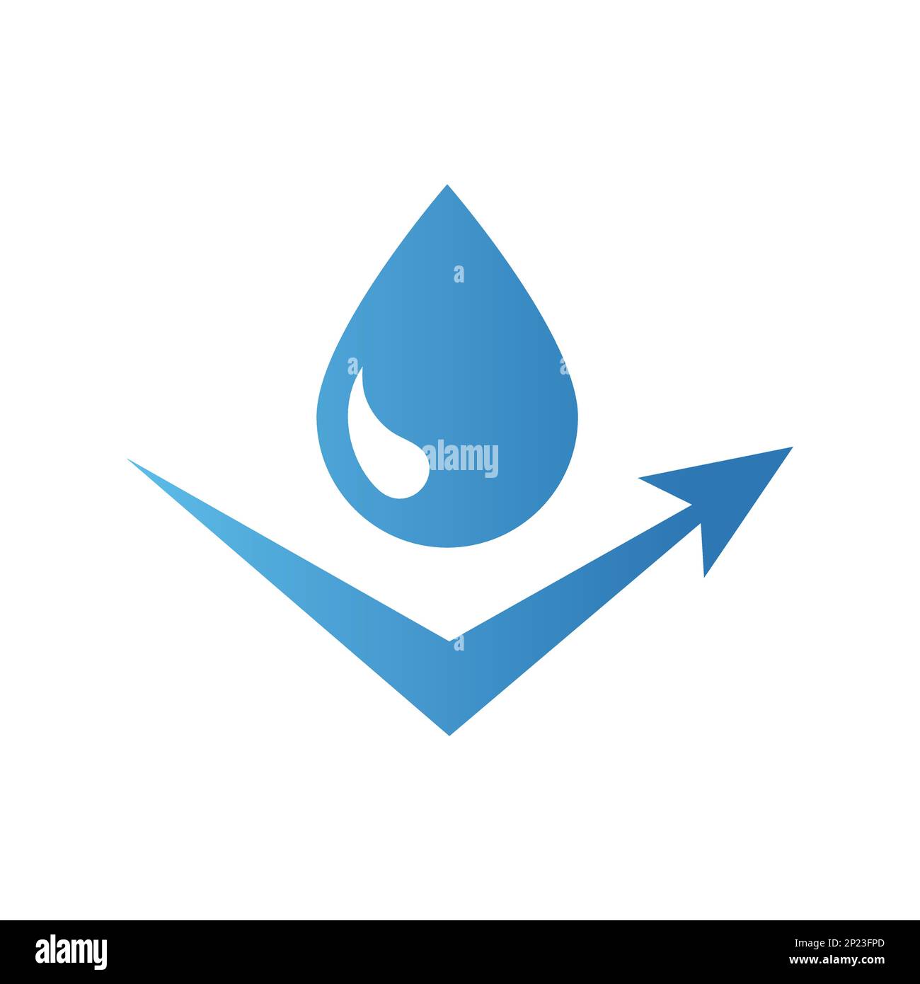 Wasserdicht mit Symbol für Tropfen- und Pfeilfüllung. Wasserabweisendes Vektorsymbol. Stock Vektor