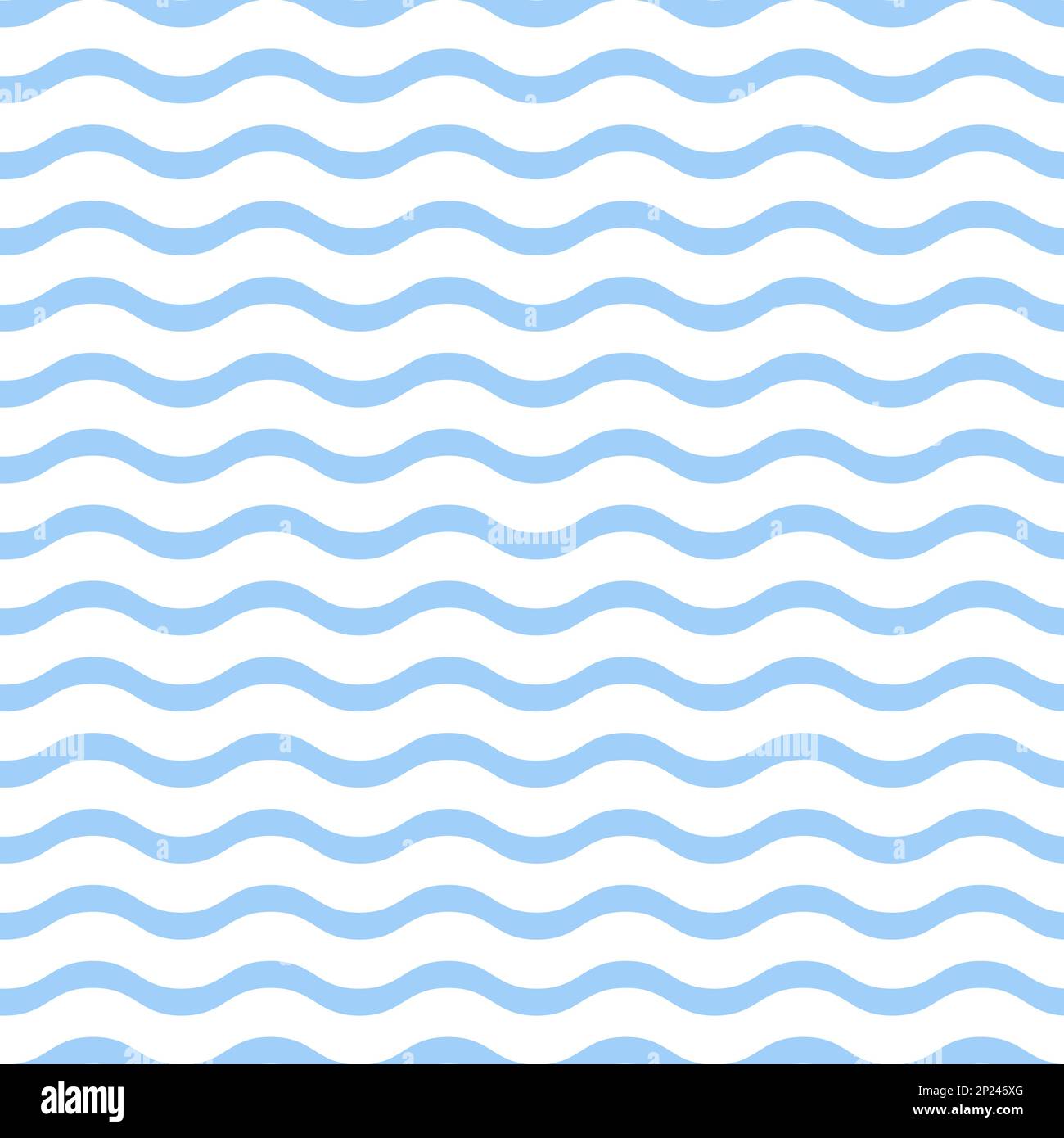 Nahtloses Muster mit blauen Wellen auf weißem Hintergrund. Stock Vektor