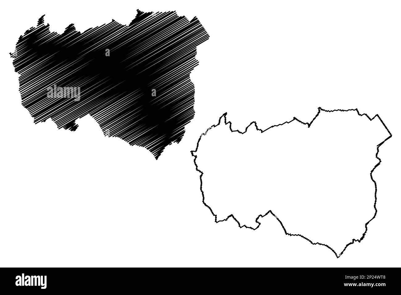 Burnley nicht-Metropolregion, Borough (Vereinigtes Königreich von Großbritannien und Nordirland, zeremonielle Grafschaft Lancashire oder Lancs, England) Karte Stock Vektor