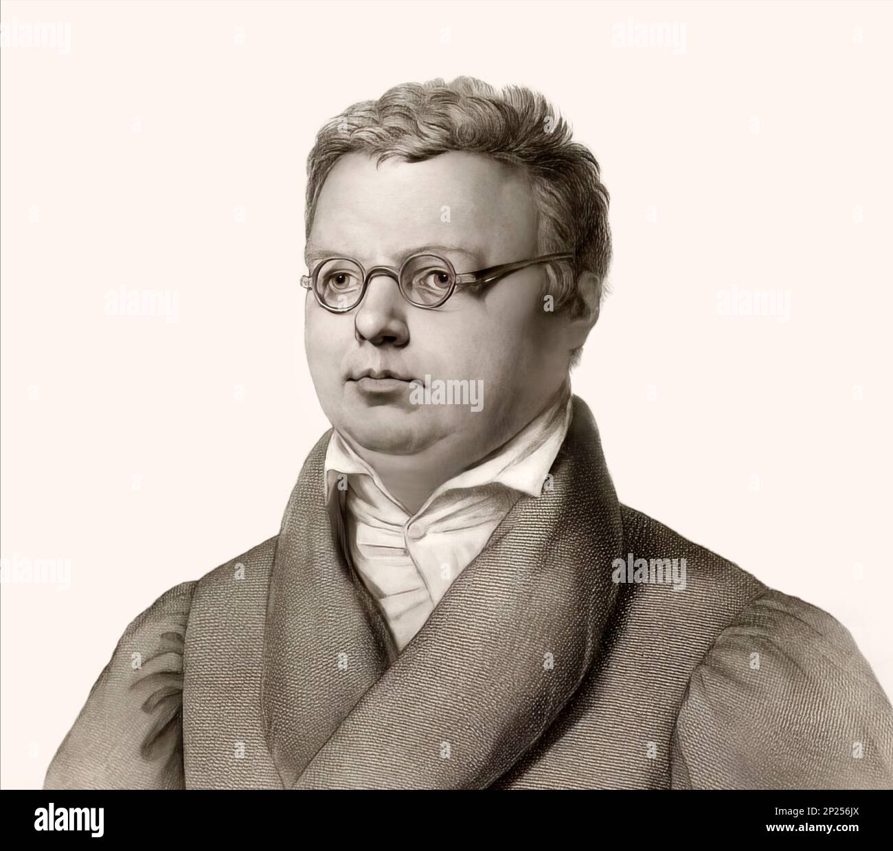 Friedrich Arnold Brockhaus, 1772-1823, deutscher Enzyklopädie-Verleger und -Herausgeber, digital verändert Stockfoto