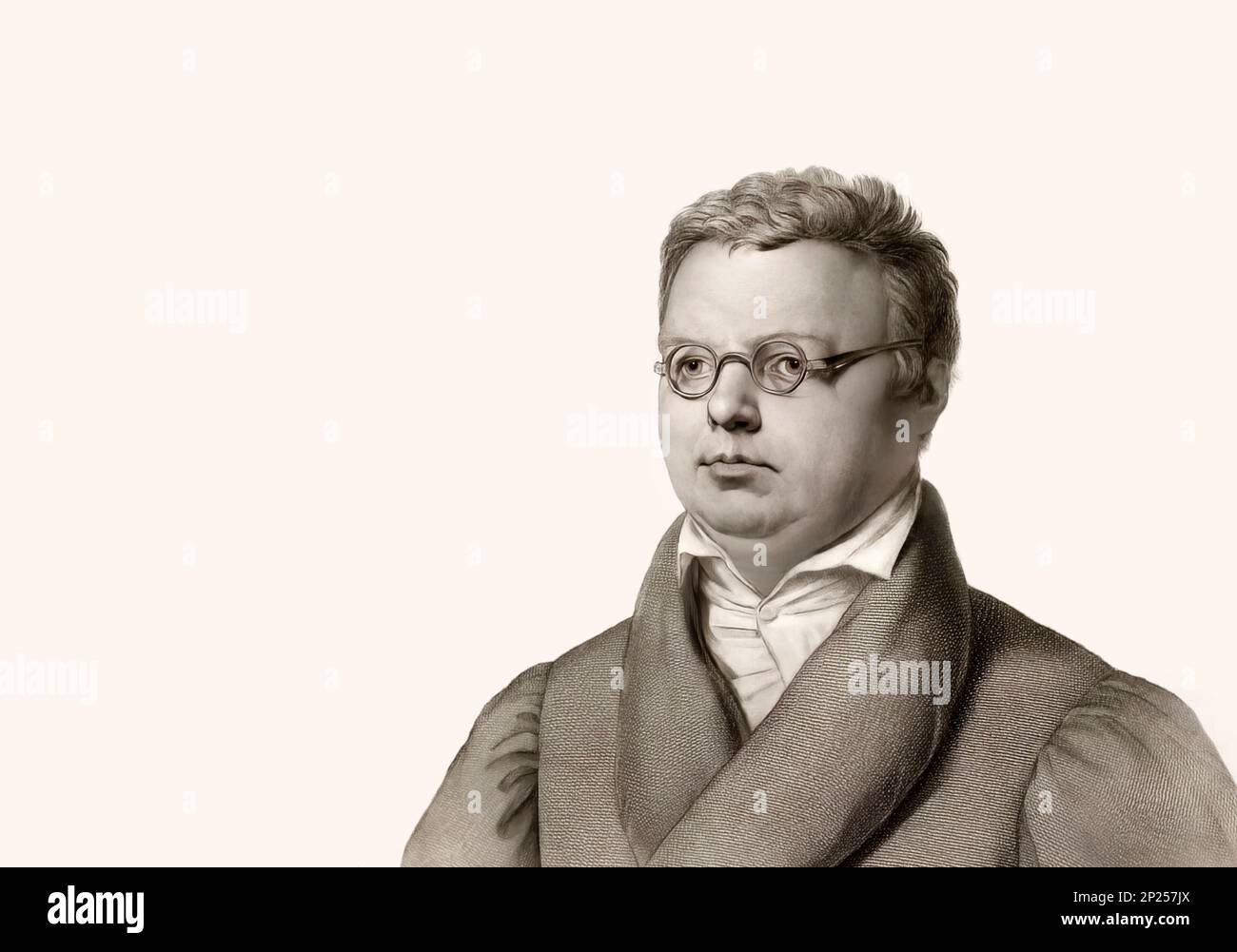 Friedrich Arnold Brockhaus, 1772-1823, deutscher Enzyklopädie-Verleger und -Herausgeber, digital verändert Stockfoto