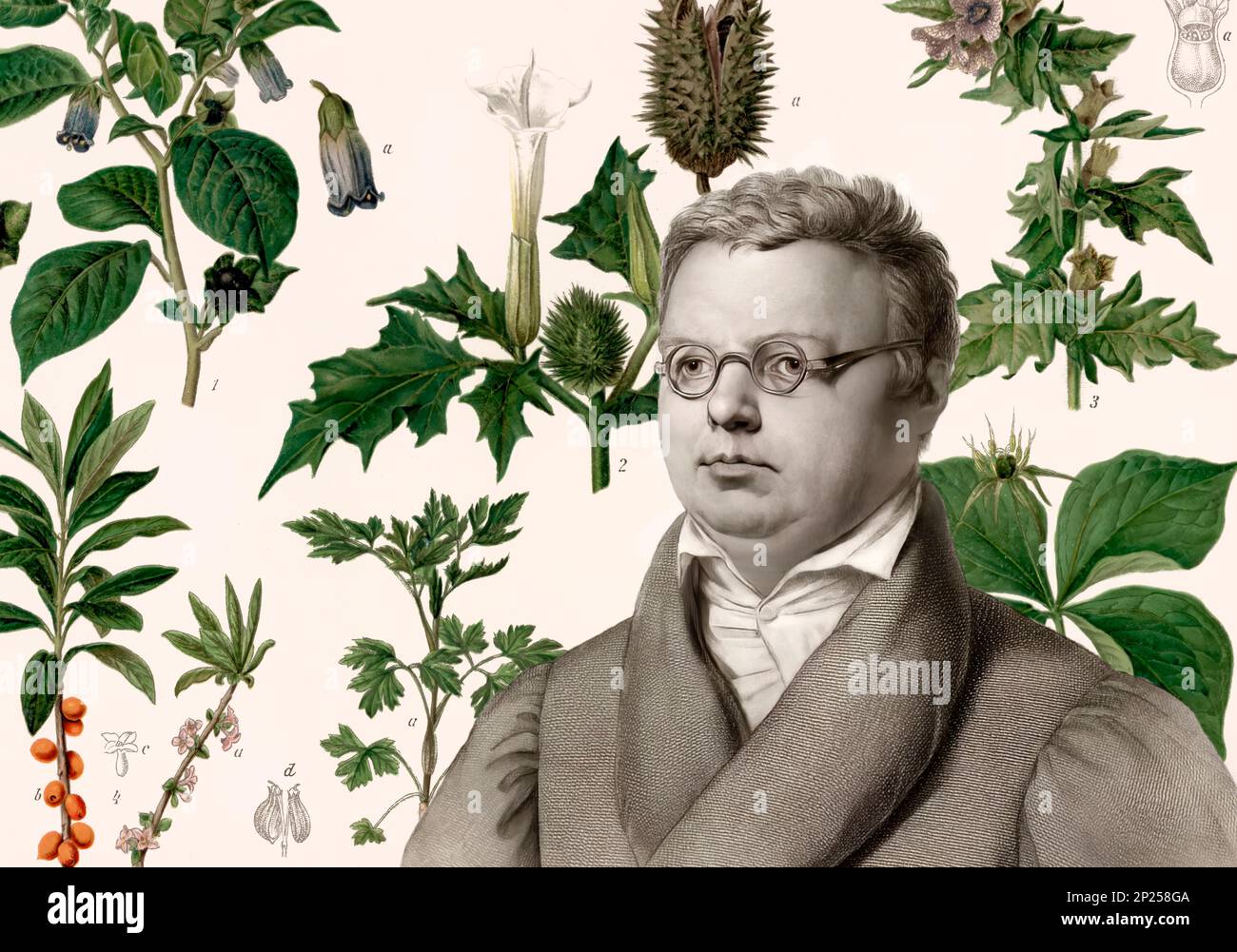 Friedrich Arnold Brockhaus, 1772-1823, deutscher Enzyklopädie-Verleger und -Herausgeber, digital verändert Stockfoto