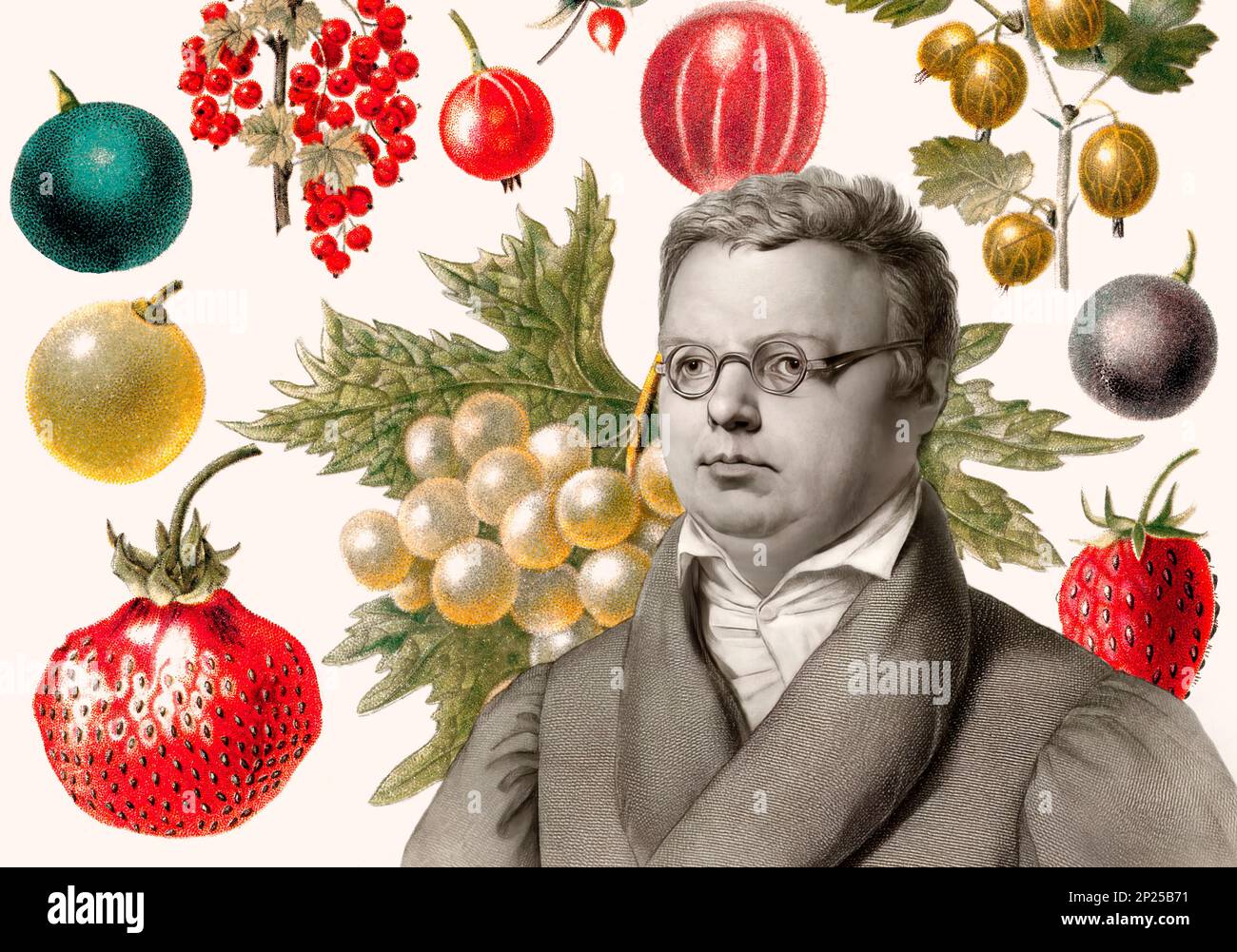 Friedrich Arnold Brockhaus, 1772-1823, deutscher Enzyklopädie-Verleger und -Herausgeber, digital verändert Stockfoto