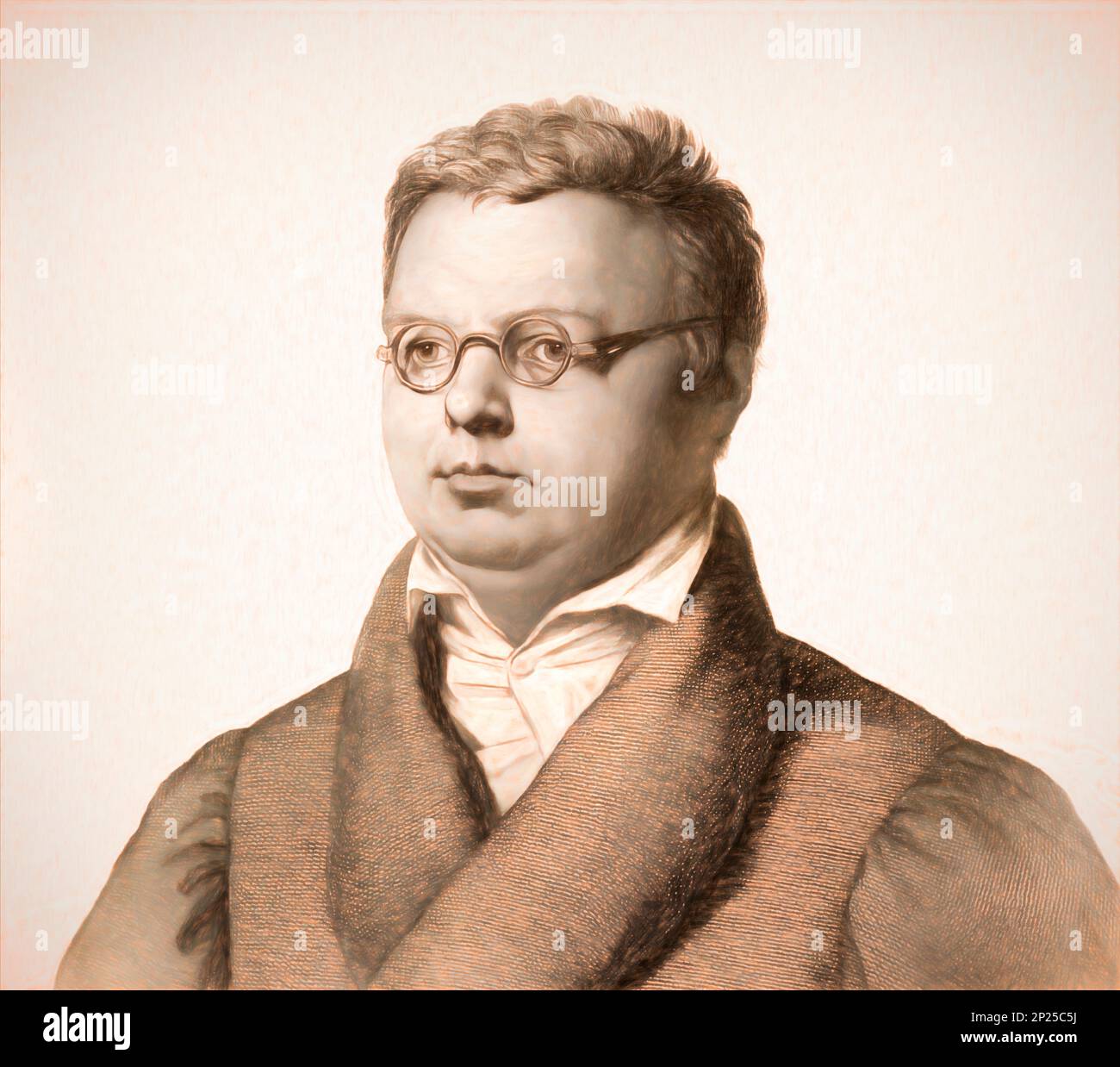Friedrich Arnold Brockhaus, 1772-1823, deutscher Enzyklopädie-Verleger und -Herausgeber, digital verändert Stockfoto