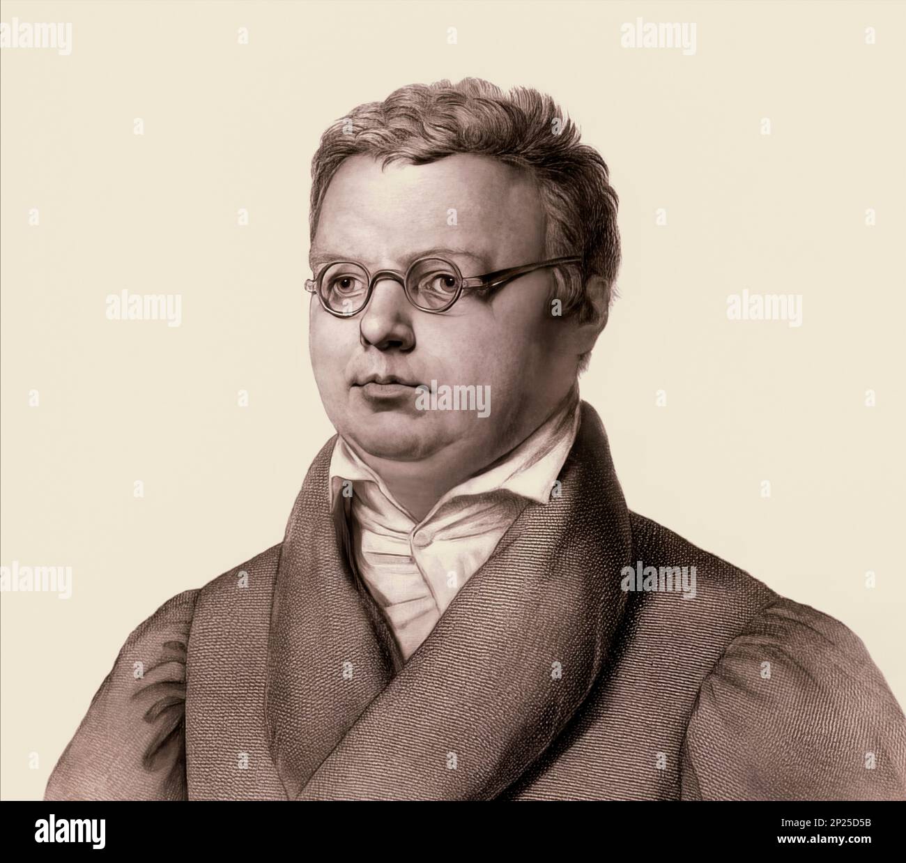 Friedrich Arnold Brockhaus, 1772-1823, deutscher Enzyklopädie-Verleger und -Herausgeber, digital verändert Stockfoto