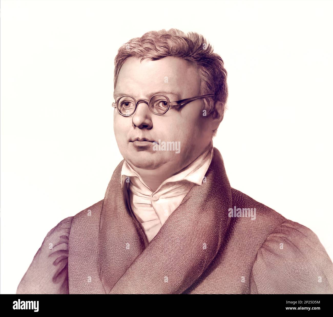 Friedrich Arnold Brockhaus, 1772-1823, deutscher Enzyklopädie-Verleger und -Herausgeber, digital verändert Stockfoto