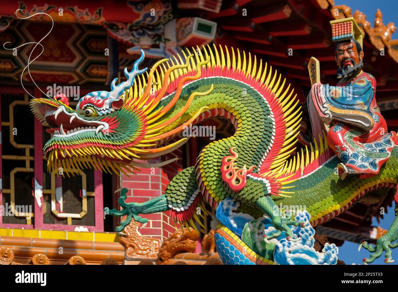 Taichung, Taiwan - 29. Januar 2023: Details des Tzu Yun Yen Tempels ist ein buddhistischer Tempel in Taichung, Taiwan. Stockfoto