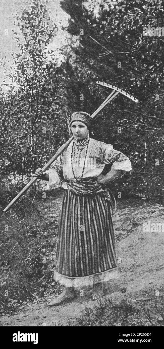 Russische Bauernfrau. Foto von 1902. Stockfoto