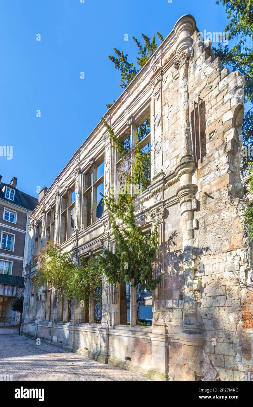 Erhaltene historische Mauer in der Altstadt von Tours, Indre-et-Loire (37), Frankreich. Stockfoto