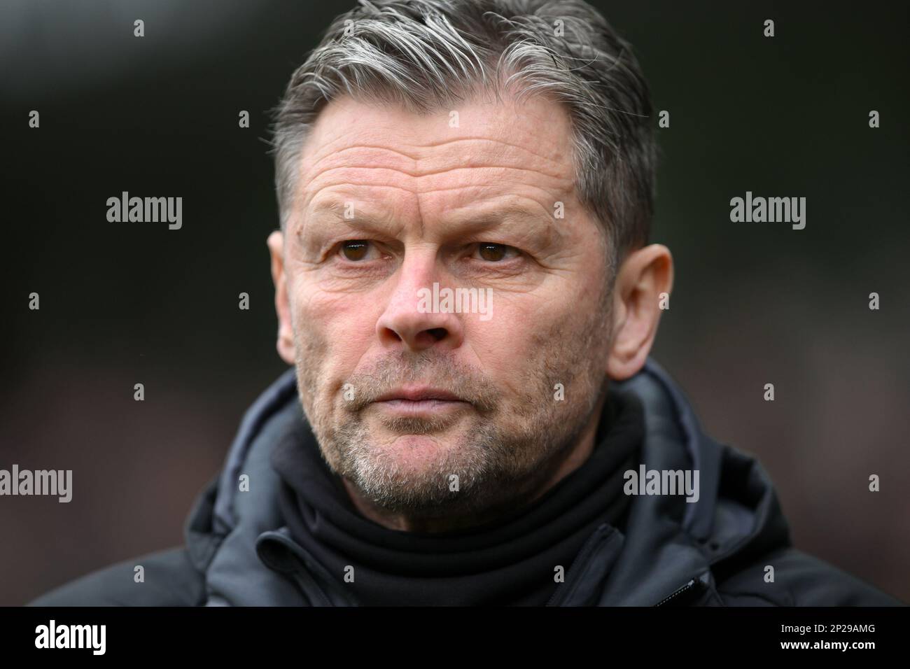 Steve Cotterill, Manager von Shrewsbury Town während des Sky Bet League 1-Spiels zwischen Derby County und Shrewsbury Town im Pride Park, Derby am Samstag, den 4. März 2023. (Foto: Jon Hobley | MI News) Guthaben: MI News & Sport /Alamy Live News Stockfoto