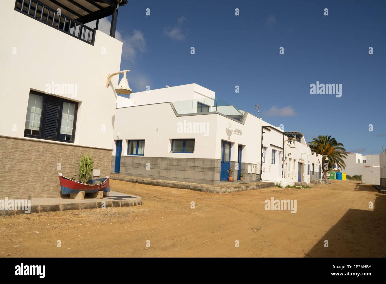 Caleta de Sebo, das wichtigste Dorf auf der Insel La Graciosa, Kanarische Inseln, Spanien Stockfoto