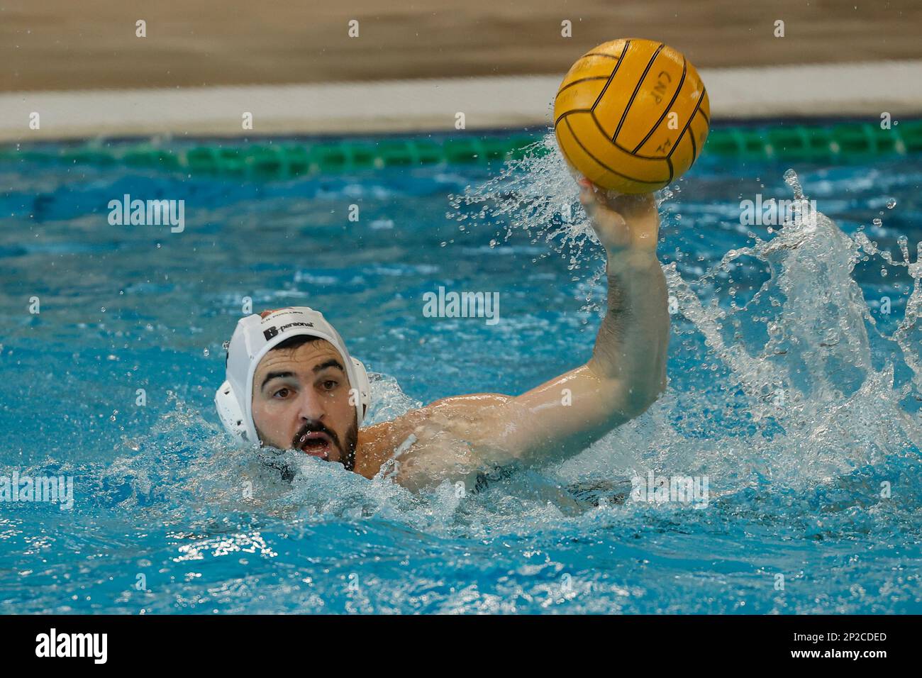 Tyler Abramson von CN Posillipo beim Waterpolo Italian Serie A Spiel CN Posillipo vs Nuoto Catania am 04. März 2023 im Scandone Swimming Pool in Neapel, Italien (Foto von Agn Foto/LiveMedia) Stockfoto