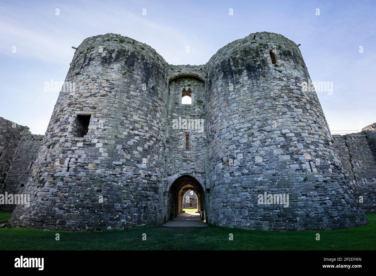 North Gatehouse am Beaumaris Castle, Anglesey, North Wales. Stockfoto