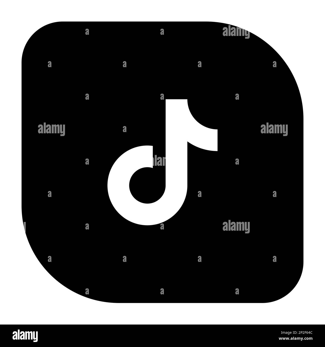 TikTok-Symbol für die Social-Media-App. Darstellung des Vektors der schwarzen quadratischen Silhouette. Stock Vektor