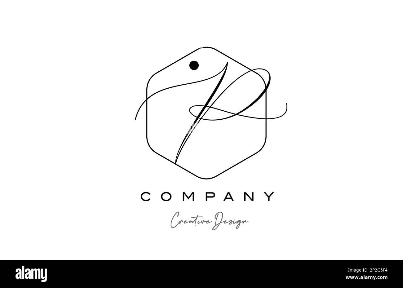 Elegantes Design mit dem Buchstaben „P“-Logo und Polygon-Punkt in Schwarz und Weiß. Kreative Vorlage für Unternehmen und Unternehmen Stock Vektor