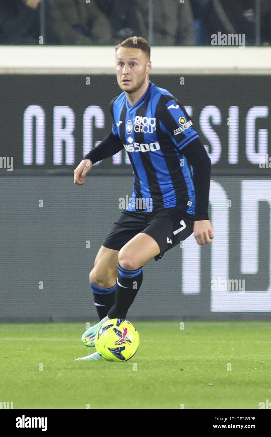 Bergamo, Italien. 04. März 2023. A<T07 Spielen Sie den Ball am 04. März 2022 beim Spiel Atalanta FC gegen Udinese FC, 25° Serie A Tim 2022-23 im Gewiss - Atleti azzurri d'Italia Stadium in Bergamo (BG), Italien. Kredit: Unabhängige Fotoagentur/Alamy Live News Stockfoto