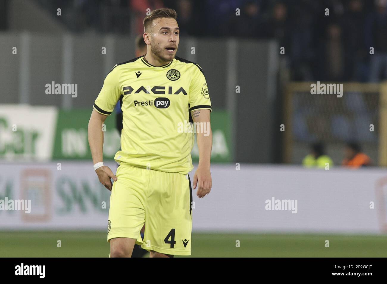 Bergamo, Italien. 04. März 2023. Sandi Lovric vom Udinese FC während des Spiels Atalanta FC gegen Udinese FC, 25° Serie A Tim 2022-23 im Gewiss - Atleti azzurri d'Italia Stadium in Bergamo (BG), Italien, am 04. März 2022. Kredit: Unabhängige Fotoagentur/Alamy Live News Stockfoto