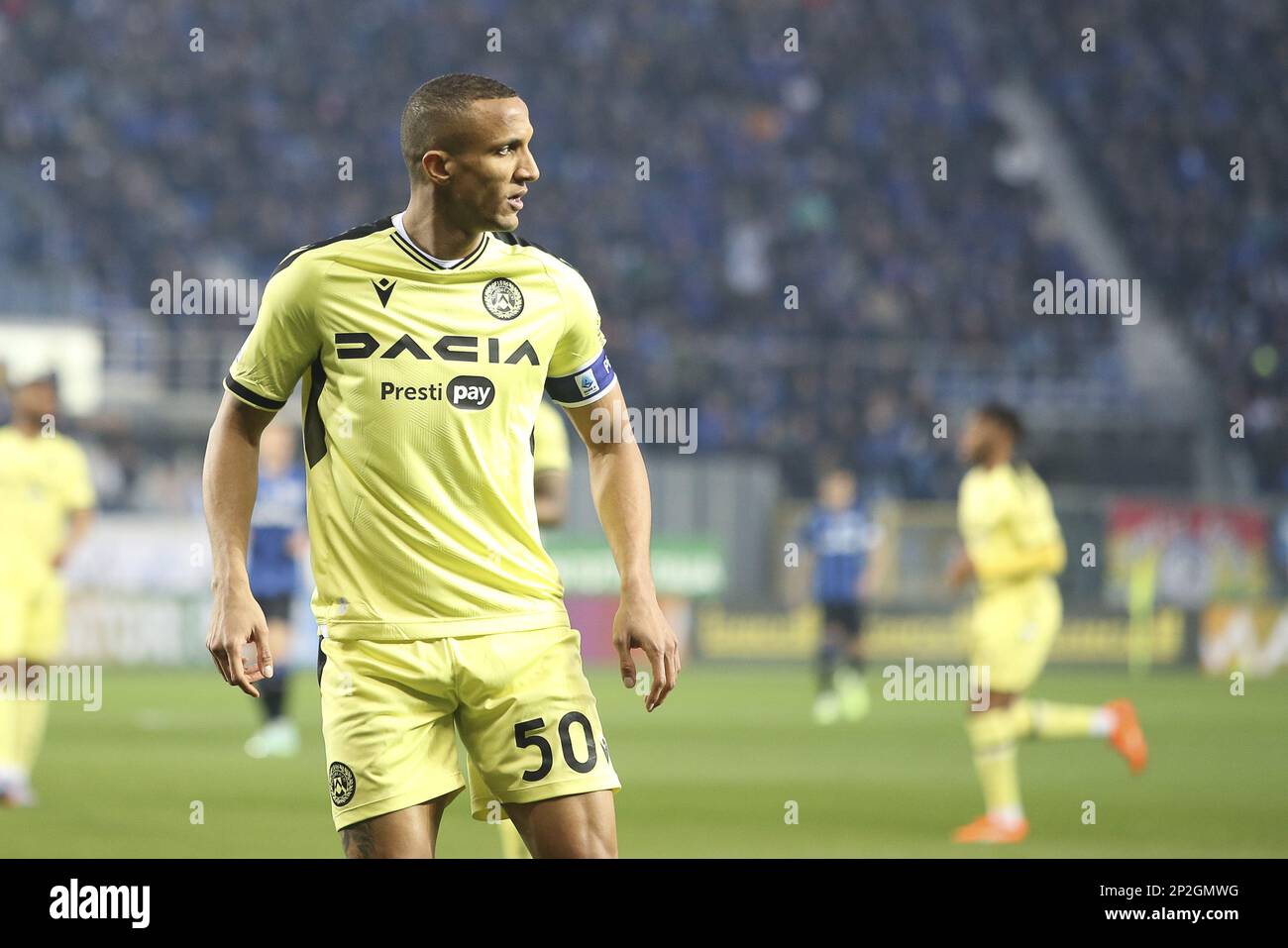 Bergamo, Italien. 04. März 2023. Rodrigo Becao vom Udinese FC während des Spiels Atalanta FC gegen Udinese FC, 25° Serie A Tim 2022-23 im Gewiss - Atleti azzurri d'Italia Stadium in Bergamo (BG), Italien, am 04. März 2022. Kredit: Unabhängige Fotoagentur/Alamy Live News Stockfoto