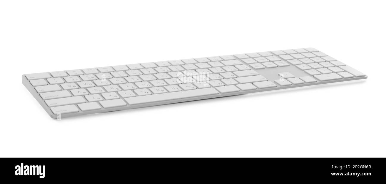 Computertastatur isoliert auf weiß. Moderne Technologie Stockfoto