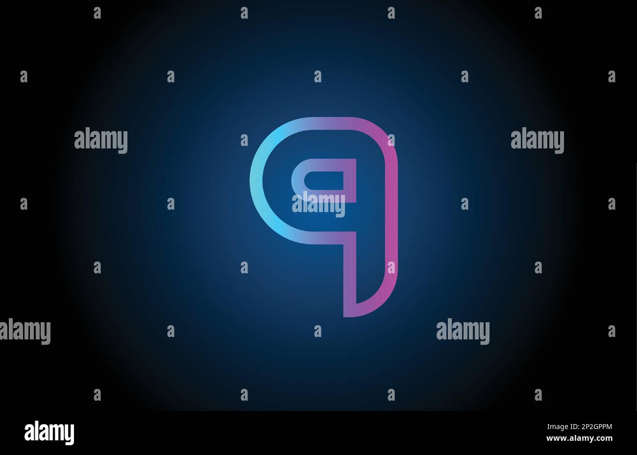 Pinkfarbene Linie, Logo mit 9 Ziffern und Symboldesign. Kreative Vorlage für Unternehmen und Unternehmen Stock Vektor