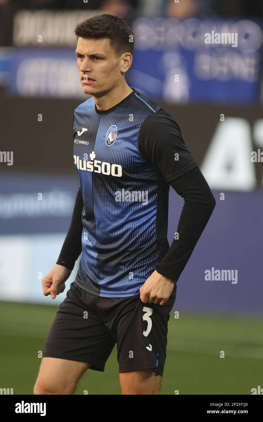 Bergamo, Italien. 04. März 2023. Joakim Maehle von Atalanta BC während des Spiels Atalanta FC gegen Udinese FC, 25° Serie A Tim 2022-23 im Gewiss - Atleti azzurri d'Italia Stadium in Bergamo (BG), Italien, am 04. März 2022. Kredit: Unabhängige Fotoagentur/Alamy Live News Stockfoto