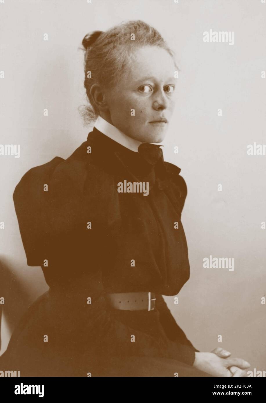 Porträt der Künstlerin Helene Schjerfbeck (1862-1946), Anfang 1890er. Private Sammlung. Stockfoto