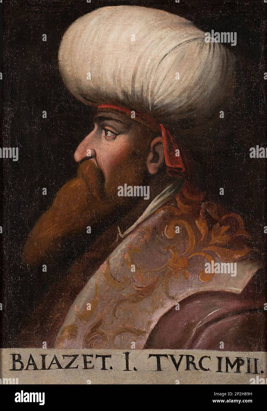 Das Porträt von Sultan Bayezid I. Private Sammlung. Stockfoto