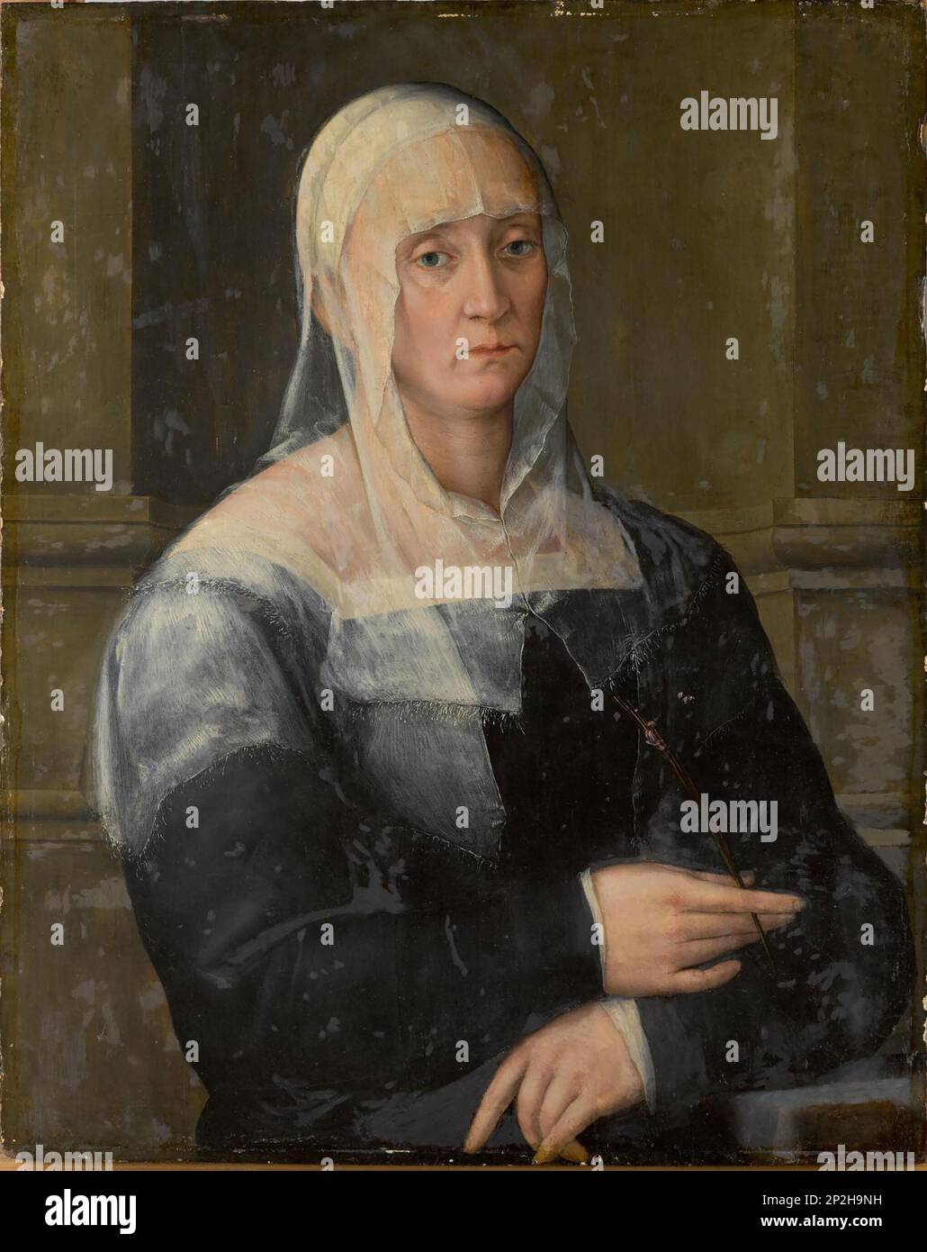 Porträt einer Dame (Porträt von Vittoria Colonna), Anfang 1550s. Private Sammlung. Stockfoto