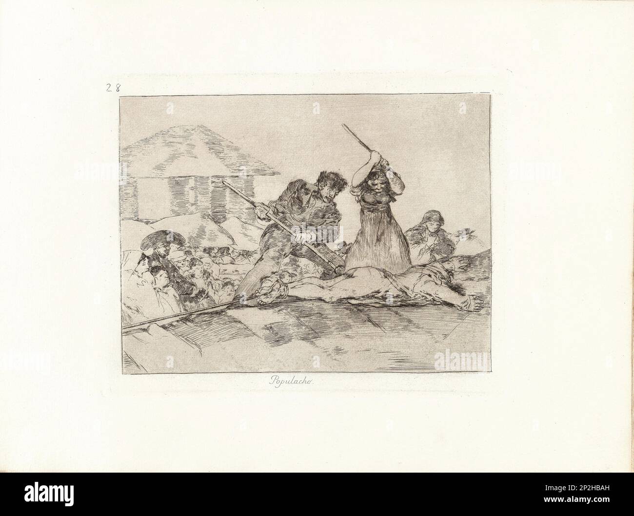 Los Desastres de la Guerra (die Kriegskatastrophen), Platte 28: Populacho (Pöbel), 1810er. Private Sammlung. Stockfoto