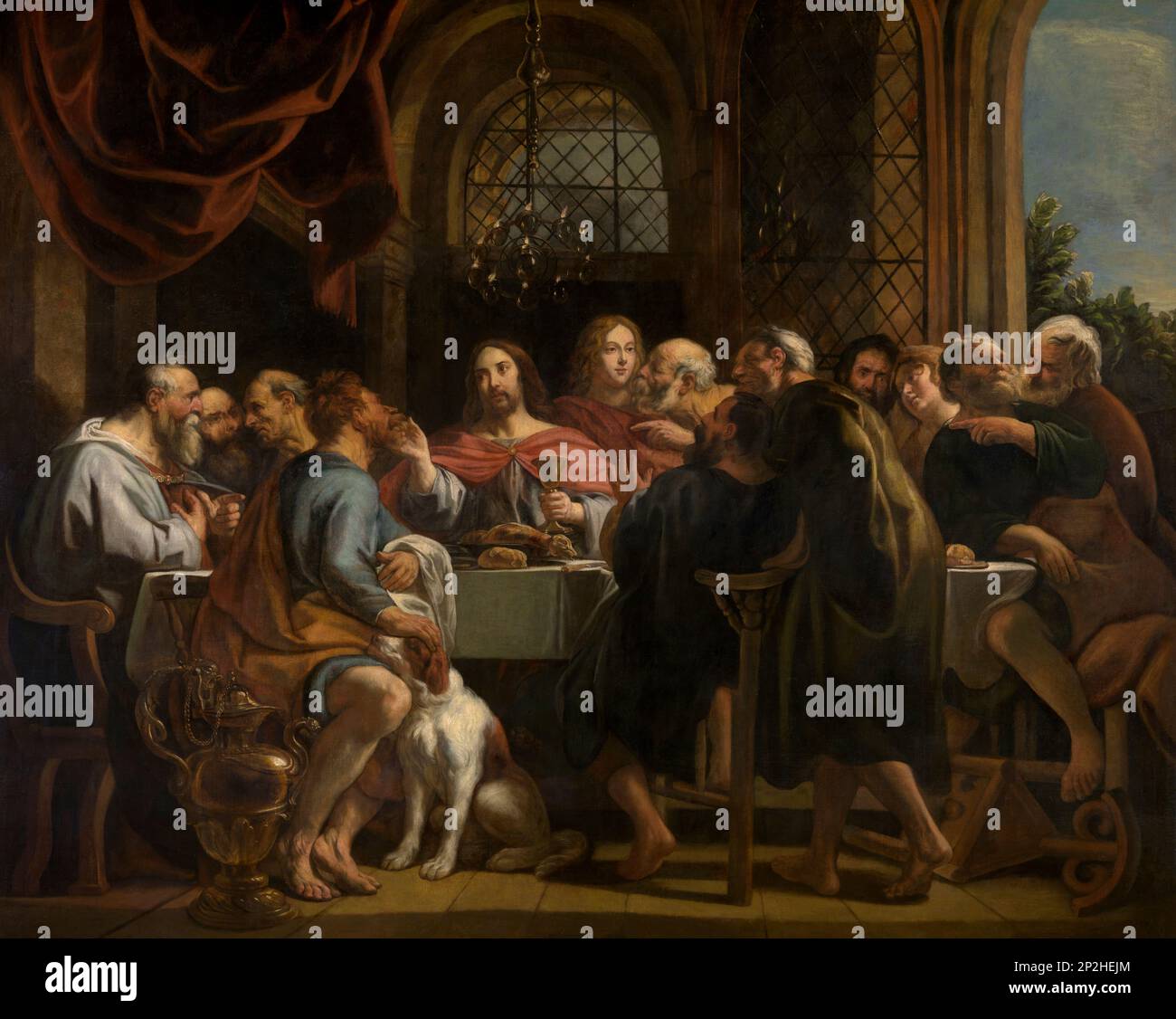 Das Letzte Abendmahl, 1654-1655. Gefunden in der Sammlung des Königlichen Museums der Schönen Künste, Antwerpen. Stockfoto