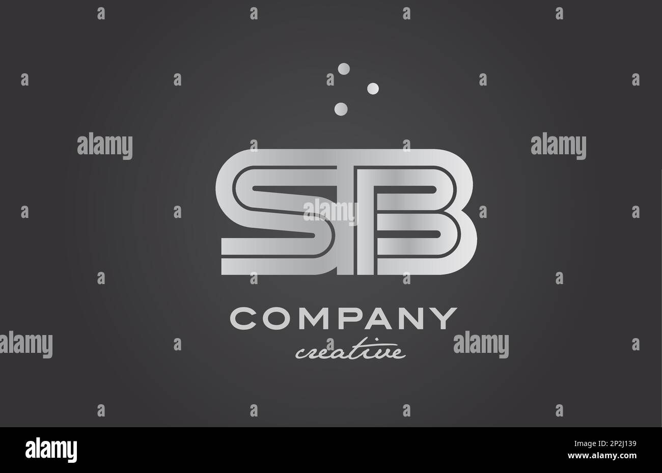Goldenes SB-Logo mit Buchstaben in Buchstaben in Fettschrift und Punkten. Wir sind dem kreativen Vorlagendesign für Unternehmen und Unternehmen beigetreten Stock Vektor