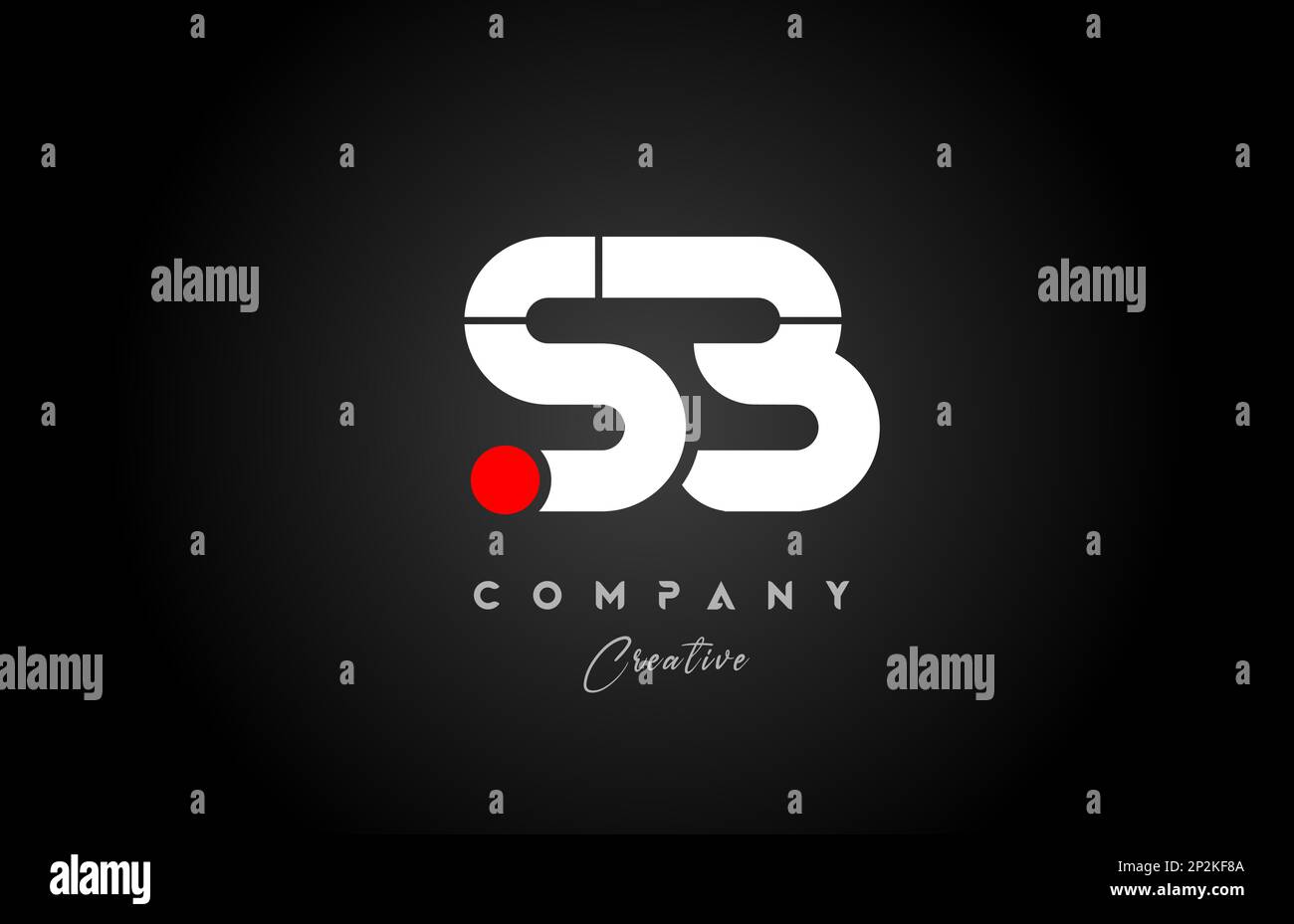 Rot-weißer Buchstabe SB S B Kombination für Firmenlogo. Geeignet als Logo für ein Unternehmen Stock Vektor