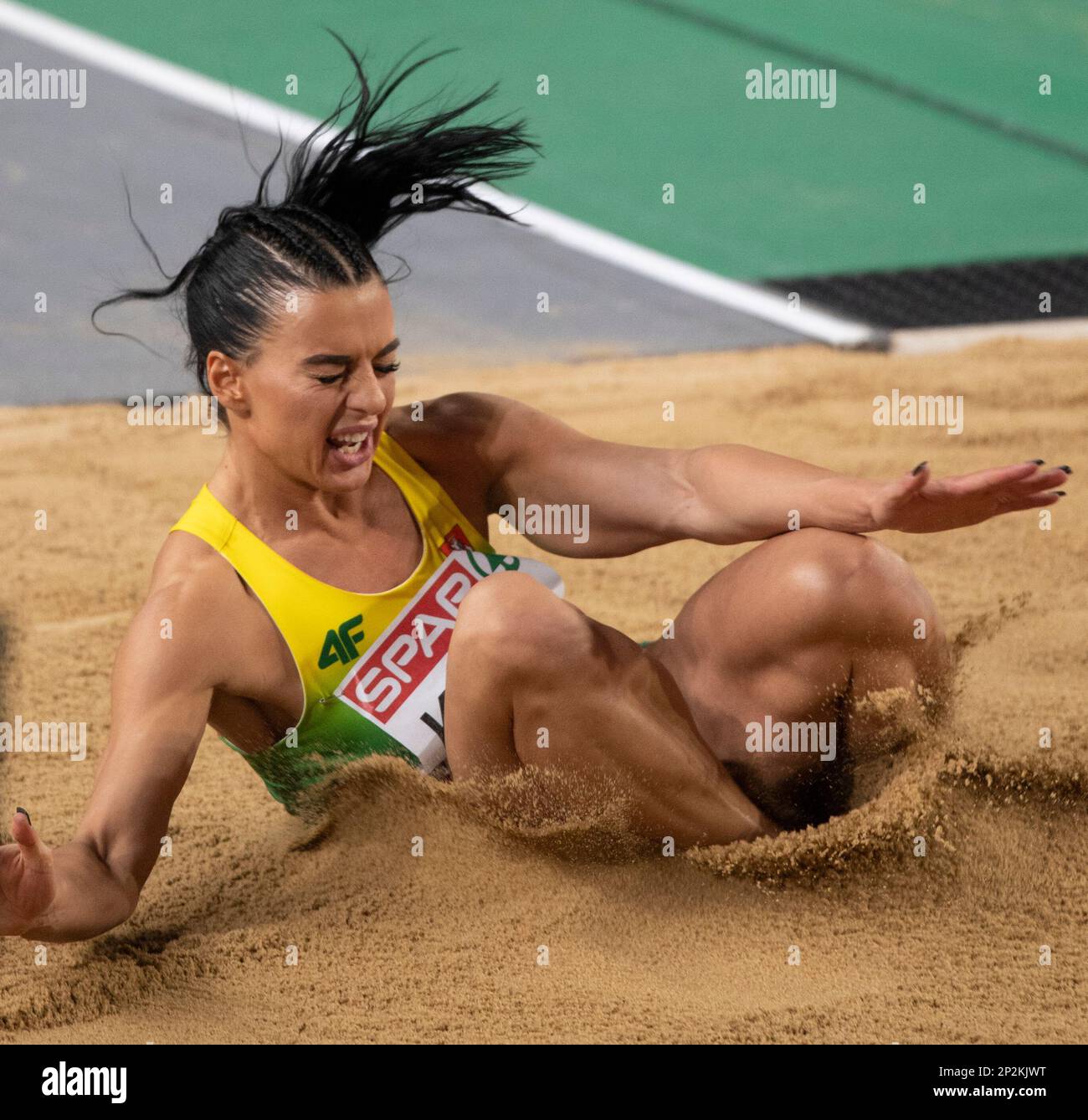 Istanbul, Türkei. 5. März 2023. Dovilė Kilty nimmt am 4. Tag der Europameisterschaft der Leichtathletik in der Ataköy Athletics Arena in Istanbul, Türkei, am Dreifachsprung-Finale der Frauen Teil. Foto: Gary Mitchell/Alamy Live News Stockfoto