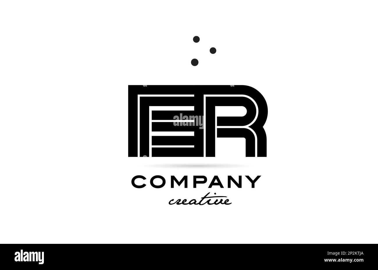 SCHWARZ-Weiß-Logo mit Buchstaben und Punkten. Wir sind dem kreativen Vorlagendesign für Unternehmen und Unternehmen beigetreten Stock Vektor