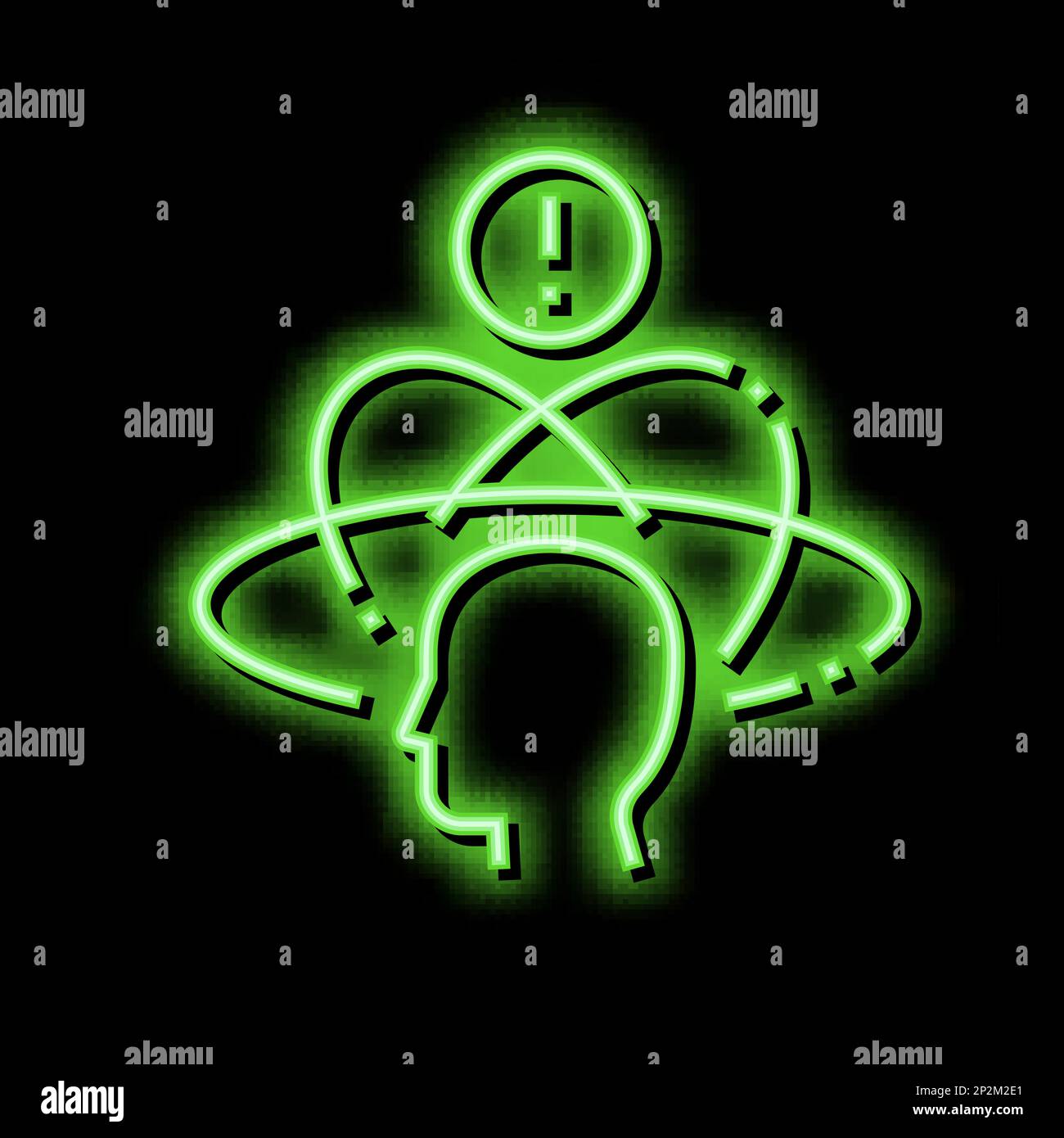 Schwindelkrankheit Neon-Glow-Symbol Illustration Stock Vektor