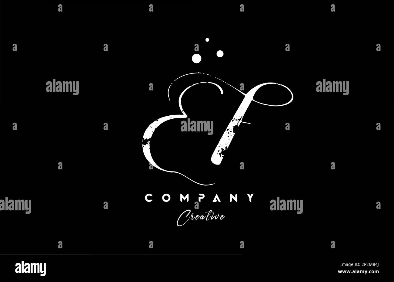 Kombination aus Vintage EF-Logo und Punktmuster. Kreative handgeschriebene Vorlage für Unternehmen und Unternehmen Stock Vektor