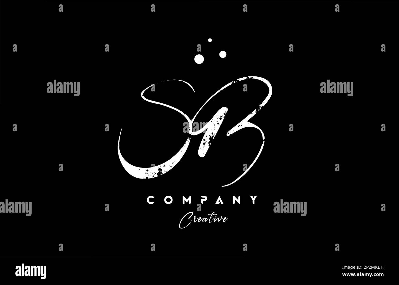 Kombination aus klassischem SB-Logo und Punktmuster. Kreative handgeschriebene Vorlage für Unternehmen und Unternehmen Stock Vektor