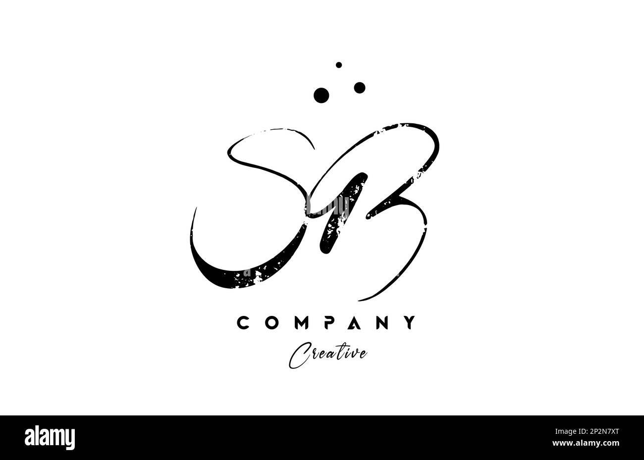 Kombination aus klassischem SB-Logo und Punktmuster. Kreative handgeschriebene Vorlage für Unternehmen und Unternehmen Stock Vektor