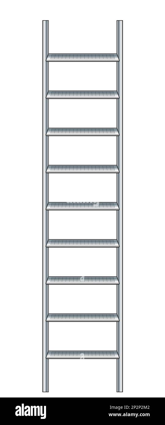 Abbildung einer vertikalen Trittleiter aus Metall Stock Vektor