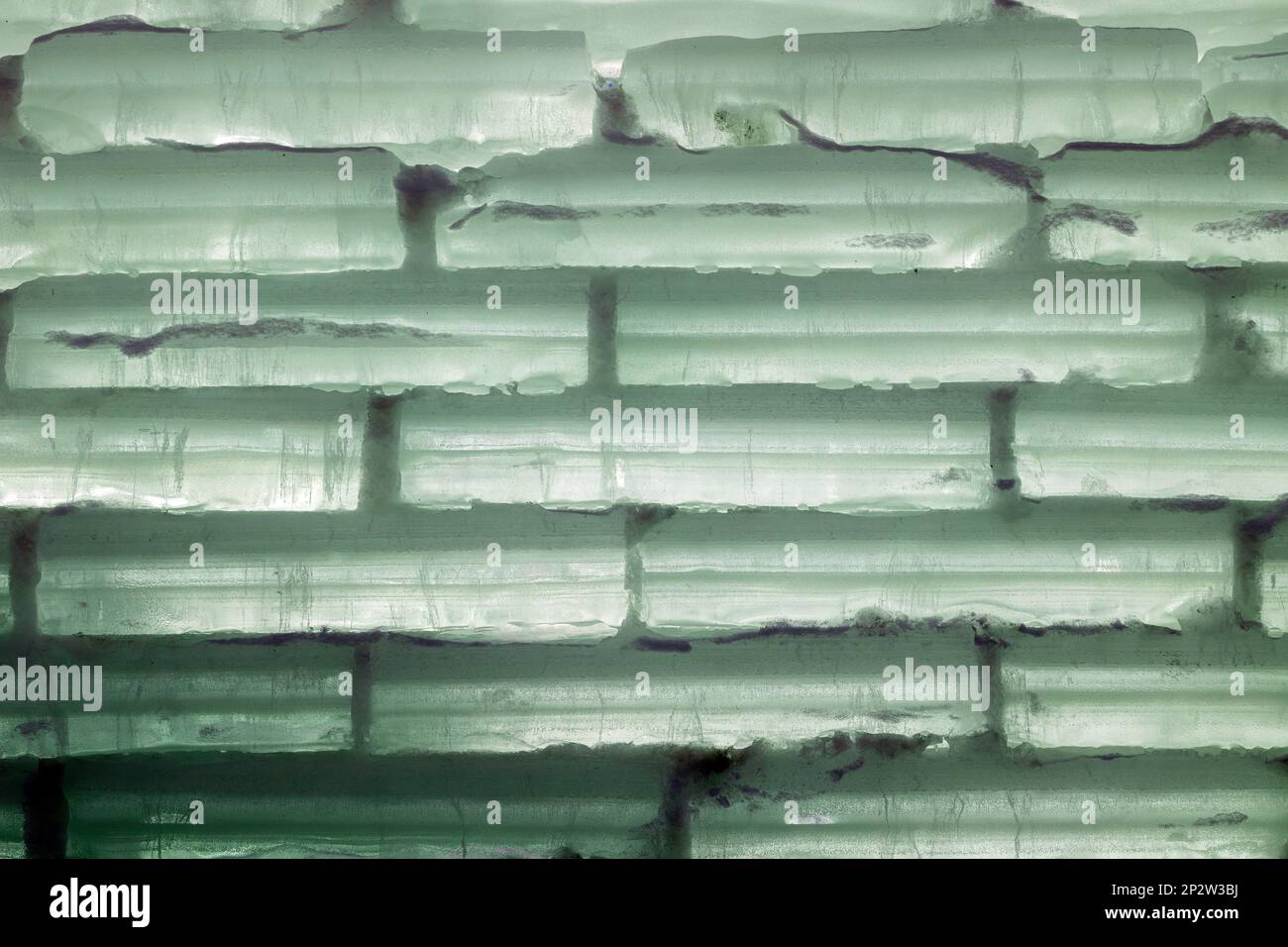 Nahaufnahme der geschnittenen Eisblockwand Stockfoto