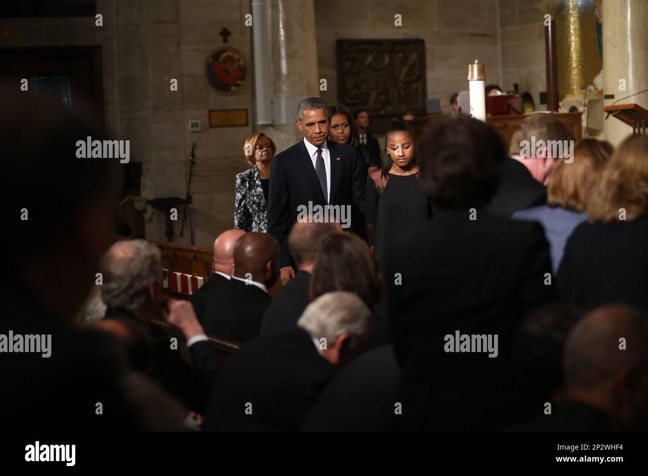 President Barack Obama, and family, daughter Sasha, mother in law