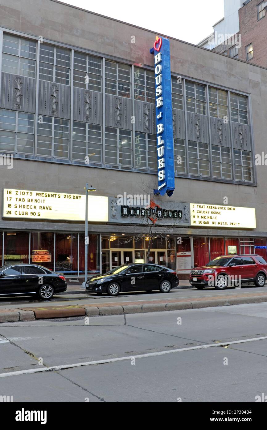 Das Cleveland House of Blues in der Euclid Avenue, das im Besitz von LiveNation Entertainment ist, wurde im November 2004 im alten Woolworth Building eröffnet Stockfoto