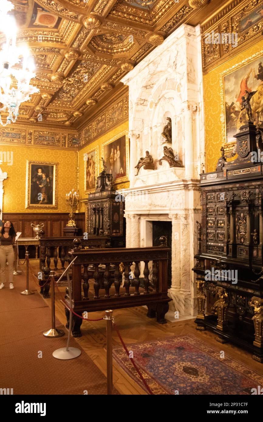 Das florentinische Zimmer im Schloss Peleș in Sinaia, Rumänien Stockfoto