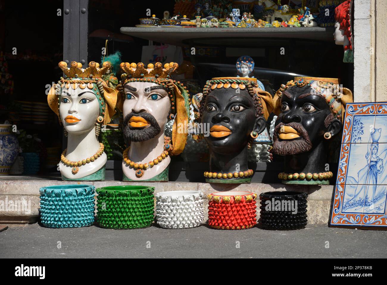 Keramik, Souvenir, Taormina, Sizilien, Italien Stockfoto