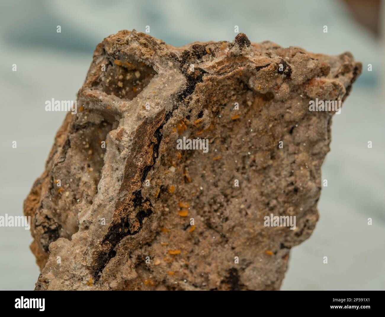 Mineralprobe aus den Minen von Oltre il colle Stockfoto