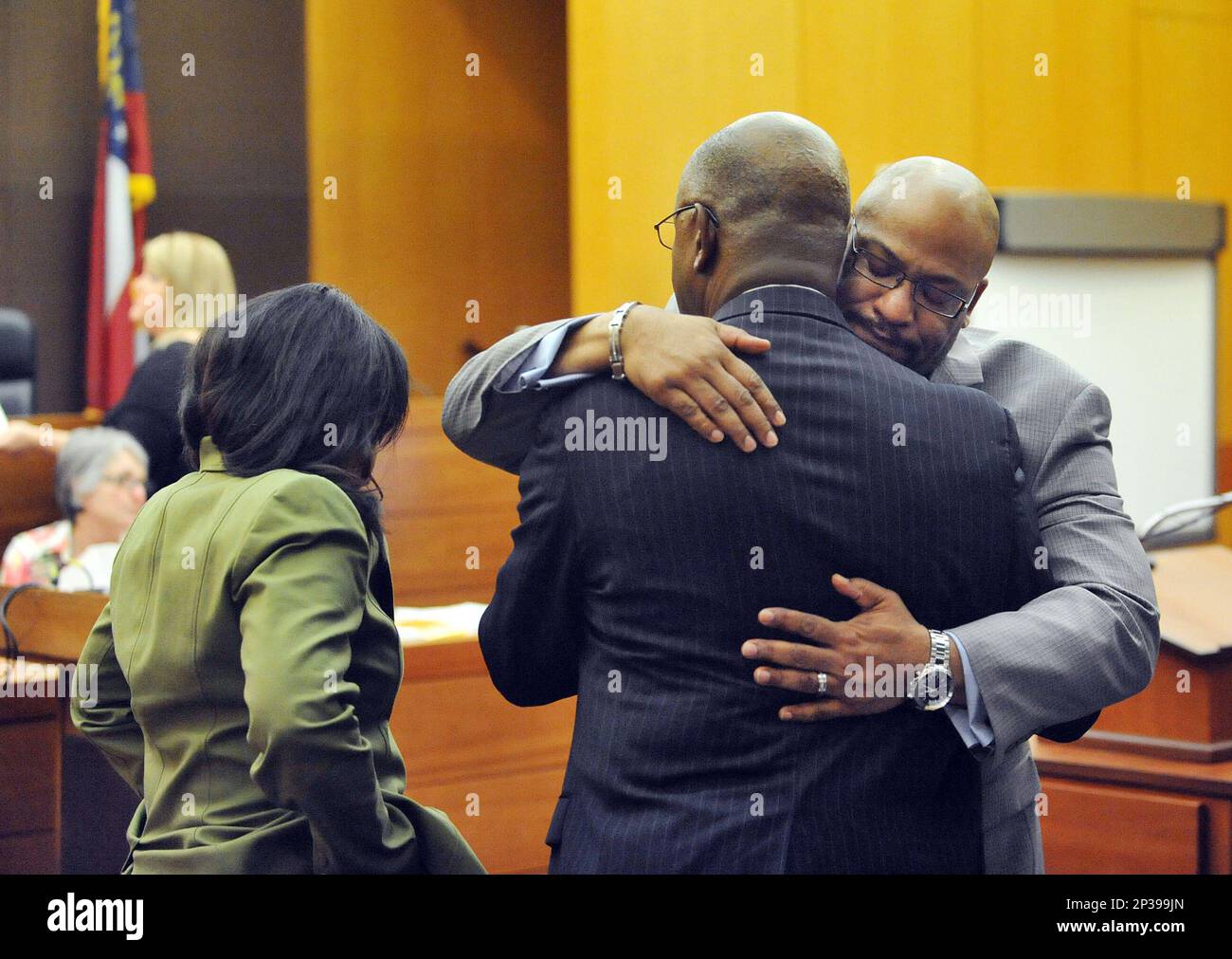 Fulton County Senior Assistant District Attorney Clint Rucker, right