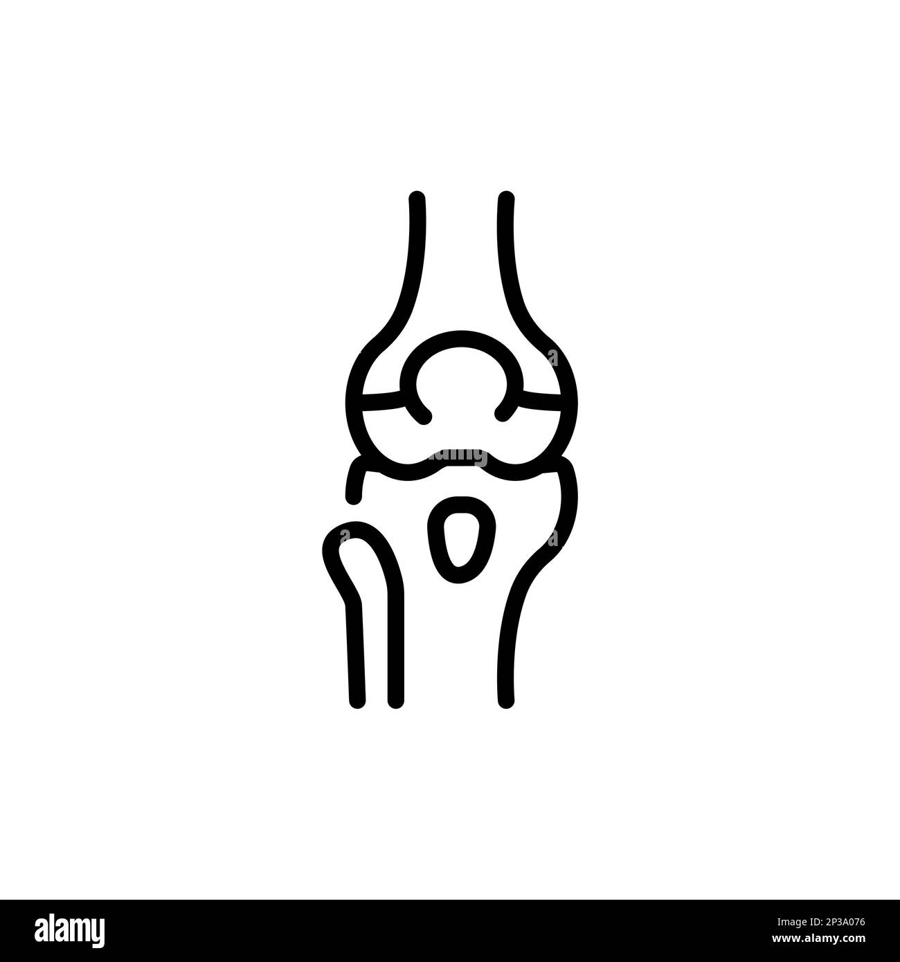 Bursitis-Symbol mit schwarzer Linie. Rheumatologie. Piktogramm für Webseite. Stock Vektor