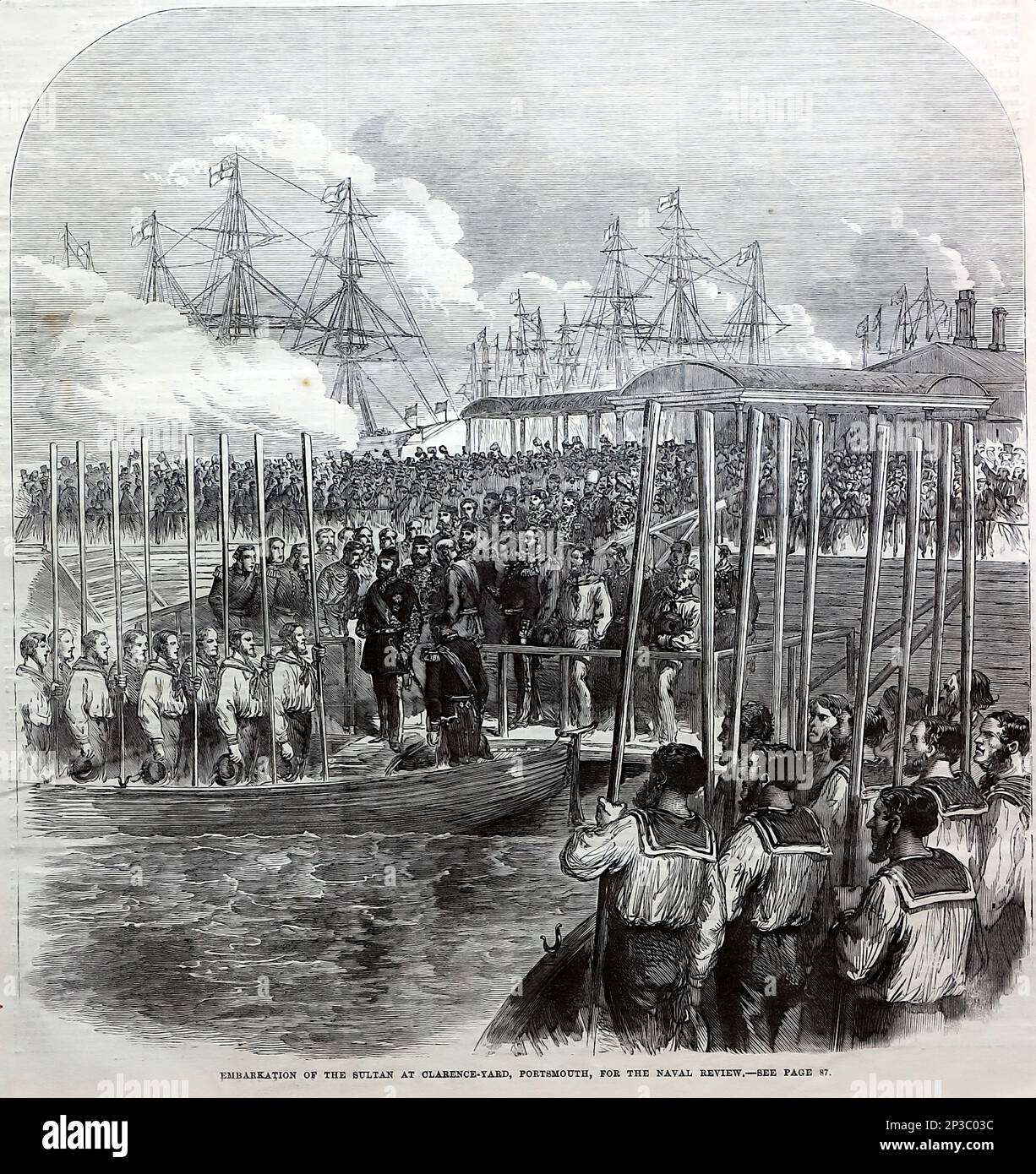 Clarence Yard, Portsmouth, 1867, Boote, Schiffe, Seeleute, Royal Navy Stockfoto