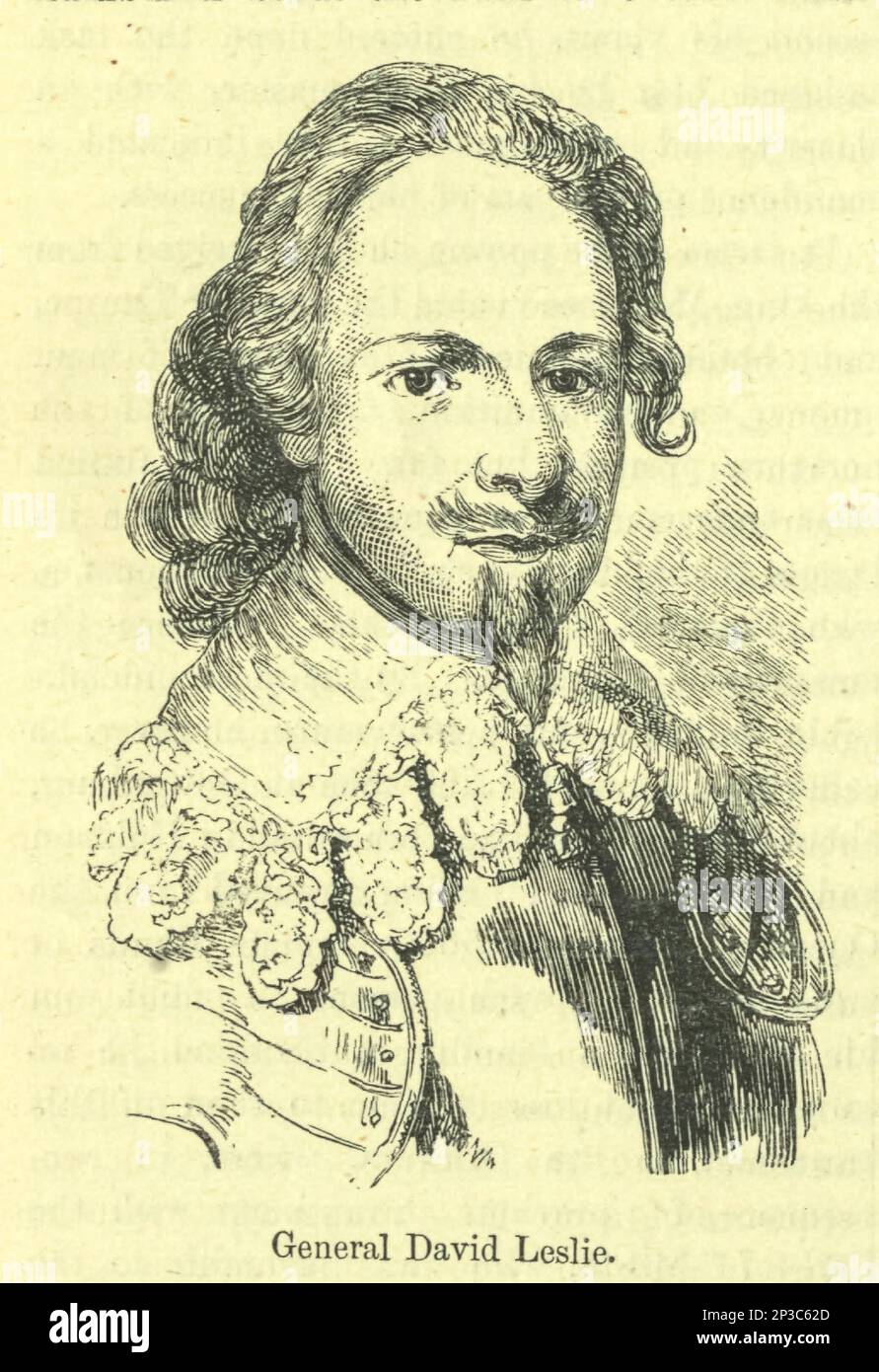 David Leslie, 1. Lord Newark (ca. 1600–1682) war ein schottischer Kavallerieoffizier. Er kämpfte während des Dreißigjährigen Krieges für die schwedische Armee von Gustavus Adolphus. Er war 1630 in schwedischem Dienst angetreten und war Kapitän im Regiment von Alexander Leslie (zukünftiger Earl of Leven). Kurz vor dem Ende des Bischofskrieges kehrte er nach Schottland zurück und nahm am Englischen Bürgerkrieg und schottischen Bürgerkrieg Teil. Aus dem Buch " A history of the Scottish Highlands, Highland Clans and Highland Regiments " Band 1 von Maclauchlan, Thomas, 1816-1886; Wilson, John, 1785-1854; Keltie, John Scott, Sir, 1 Stockfoto